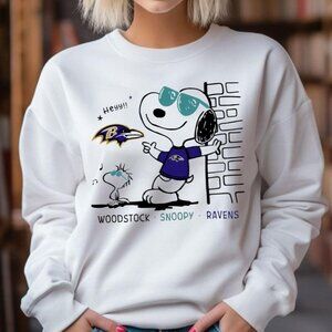 Woodstock Snoopy Baltimore Ravens NFL Football Sports Fan Gift Sweatshirt 05